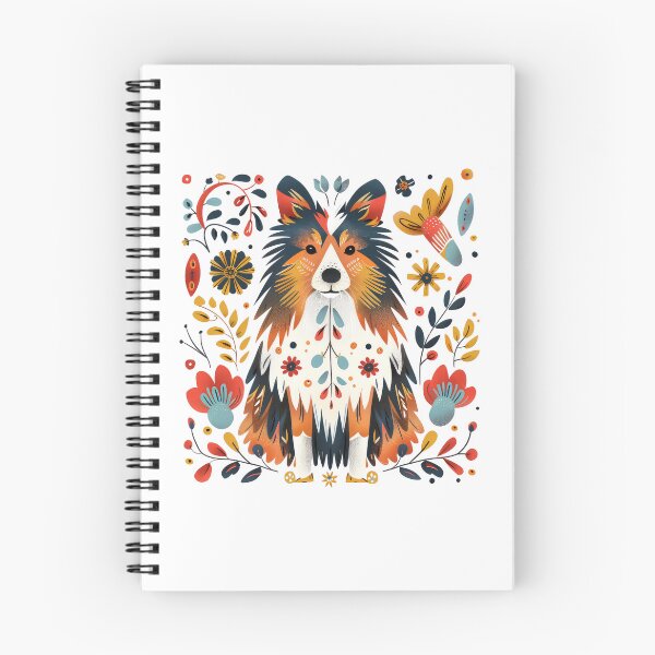 Item preview, Colorful whimsical illustration of a dog surrounded by vibrant floral elements, perfect for decoration or design projects. designed and sold by primtawan.