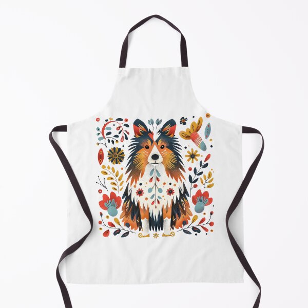 Item preview, Colorful whimsical illustration of a dog surrounded by vibrant floral elements, perfect for decoration or design projects. designed and sold by primtawan.