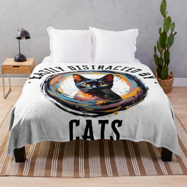 Item preview, Easily Distracted By Cats | Artistic Black Cat designed and sold by Chic-Fun.