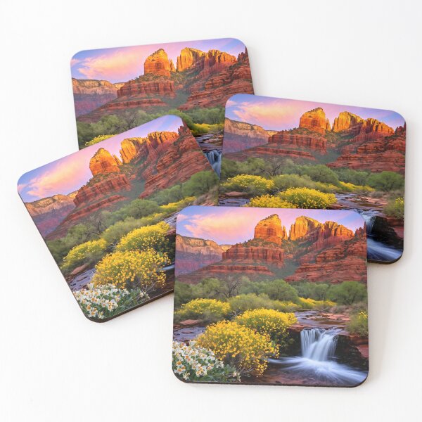 Item preview, Scenery of Waterfall and Blooming Flowers designed and sold by Pim-Crystal.