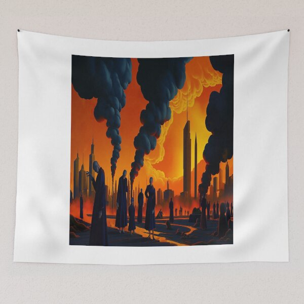 Item preview, Dystopian Cityscape at Dusk designed and sold by grahamlori.