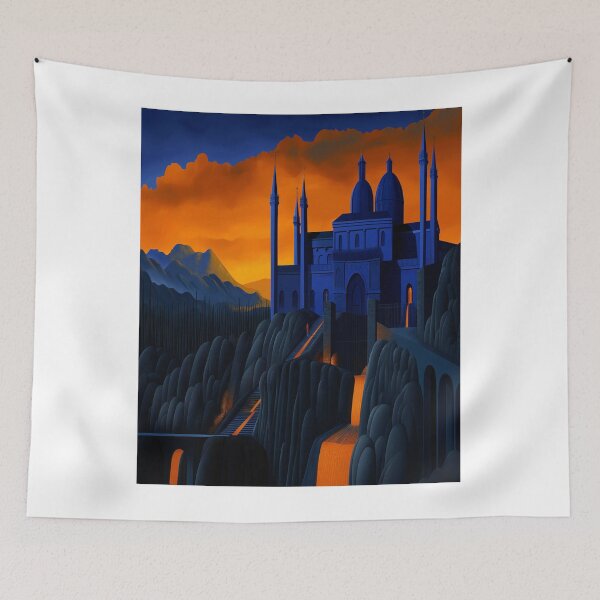 Item preview, Mysterious Blue Castle at Twilight designed and sold by grahamlori.