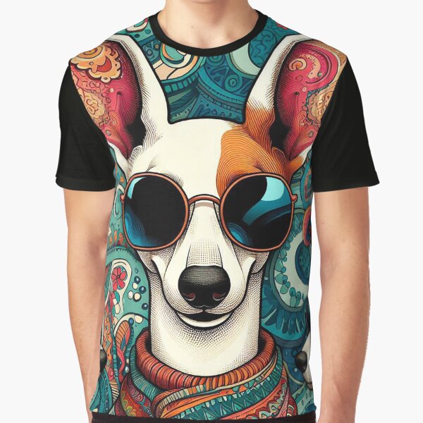Item preview, Funny Happy Podenco wearing sunglasses Pattern designed and sold by Betty Maria Dig Art.