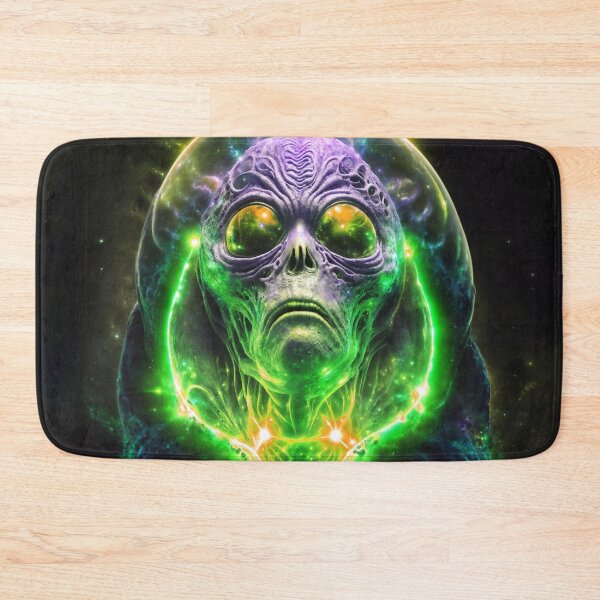 Artikelvorschau, Galaktisches DMT Alien - Lila & Grün entworfen und verkauft von FreemanDan Art.