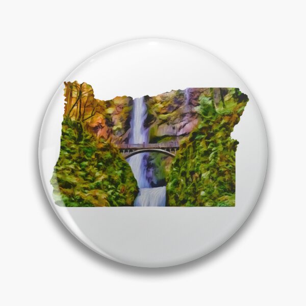 Item preview, Multnomah Falls Oregon State Shape Artwork  designed and sold by CDWR Adventures.