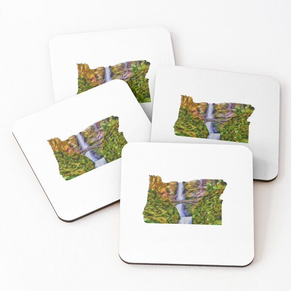 Item preview, Multnomah Falls Oregon State Shape Artwork  designed and sold by CDWR Adventures.