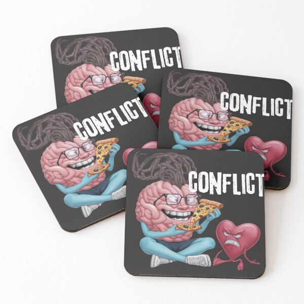 Item preview, Brain Eating Pizza and Angry Heart designed and sold by Playful Strokes pom@pom.