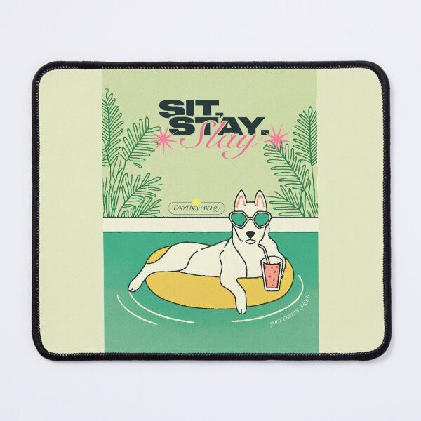 Item preview, sit. stay. slay ✨ dog illustration designed and sold by ilomuilo.