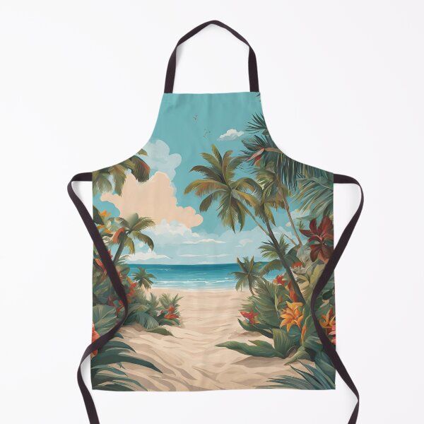 Item preview, Tropical Beach Entrance With Flowers And Palms designed and sold by SeaStarAlex.