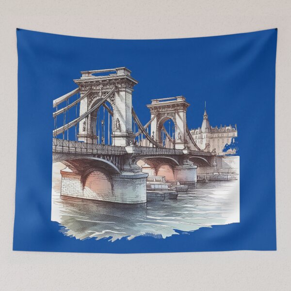 Item preview, Paris Leopold Sedar Senghor Bridge Sketch ,   designed and sold by PaintMeWorld.
