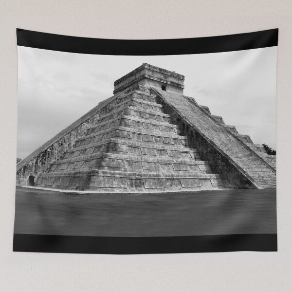 Item preview, Black and White Aztec Tlachihualtepetl Pyramid designed and sold by Bunmigraphics .