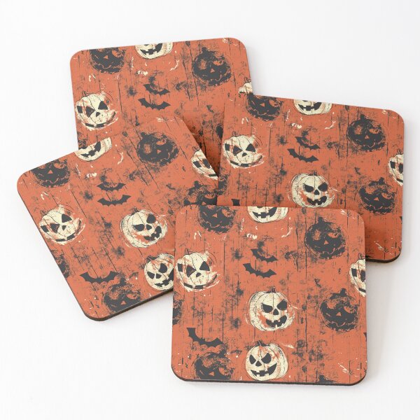 Item preview, Grunge Halloween Evil Pumpkins and Bats on Decadent Background designed and sold by AgathaZolastore.