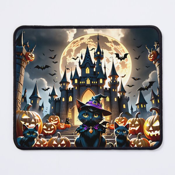Item preview, Scenery of Black Cat and Huanting Castle in Halloween Night designed and sold by Pim-Crystal.