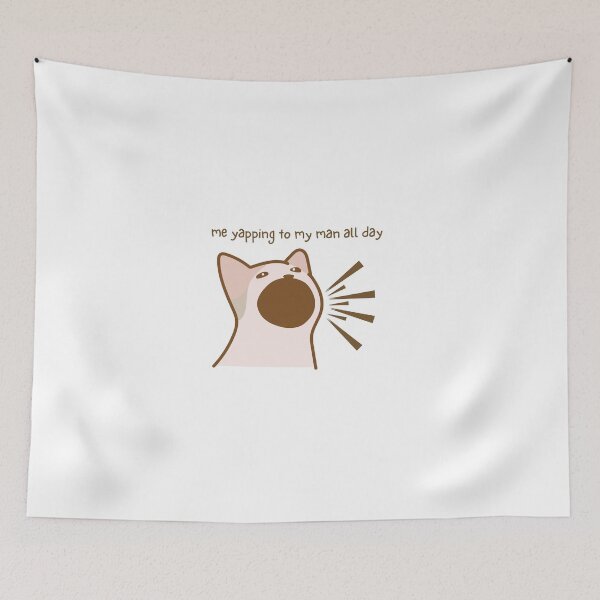 Item preview, Popping cat meme funny | Me yapping to my man all day | Love | Cute Cat designed and sold by Sketchbook Studio by Aqsaa.