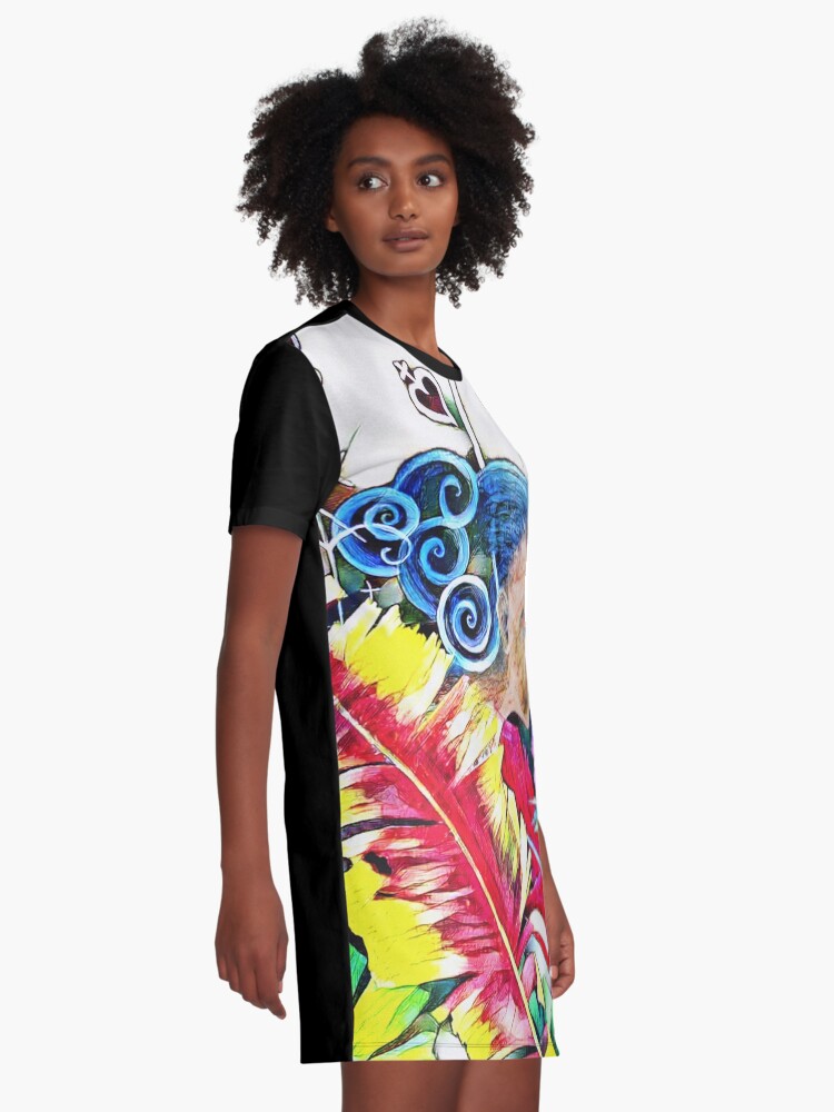 Alternate view of Wind - Haitian Island Spirits 02 Graphic T-Shirt Dress