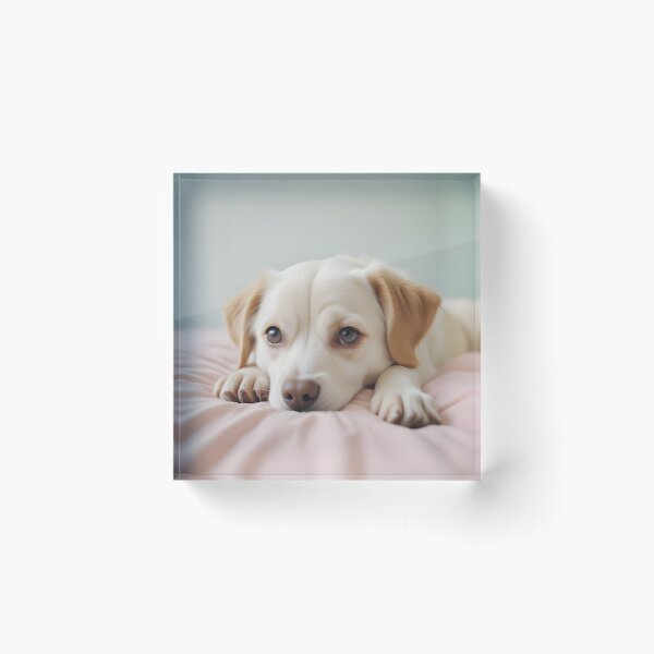 Item preview, cute puppy lying on bed design designed and sold by hansamanmilan.