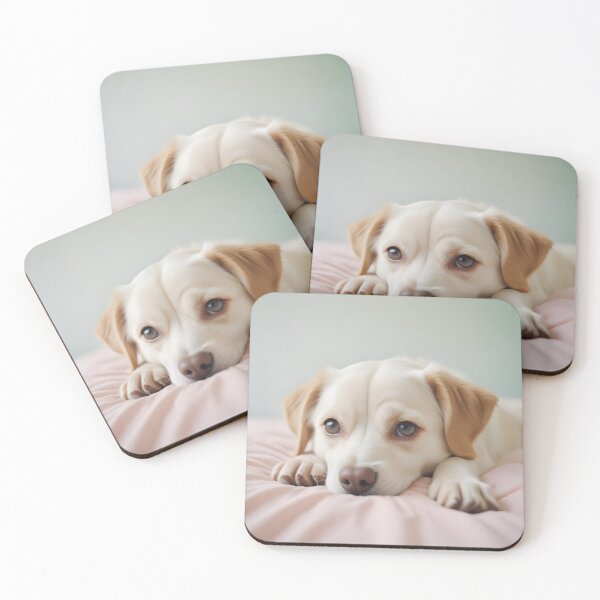 Item preview, cute puppy lying on bed design designed and sold by hansamanmilan.