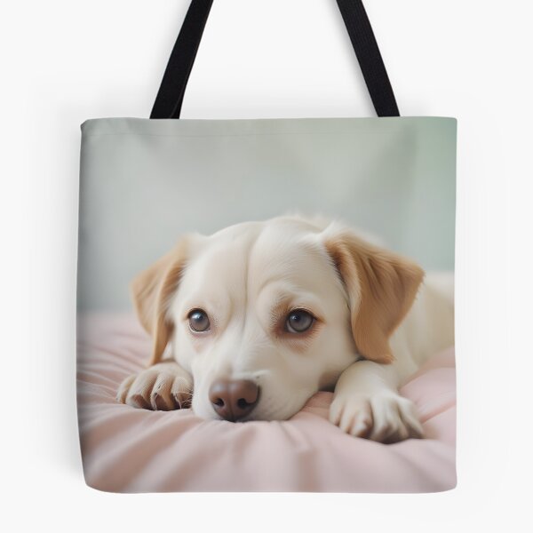 Item preview, cute puppy lying on bed design designed and sold by hansamanmilan.