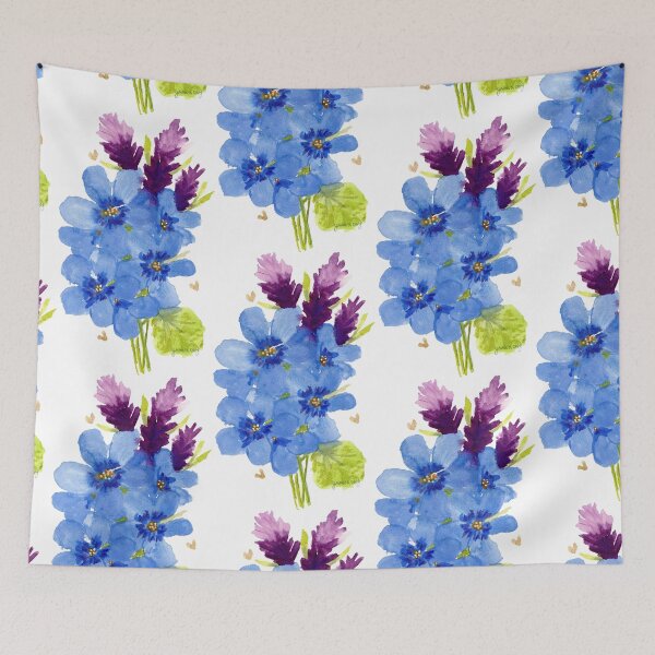 Artikelvorschau, Einfaches Blumenstrauß in Blau entworfen und verkauft von Jaana Day.