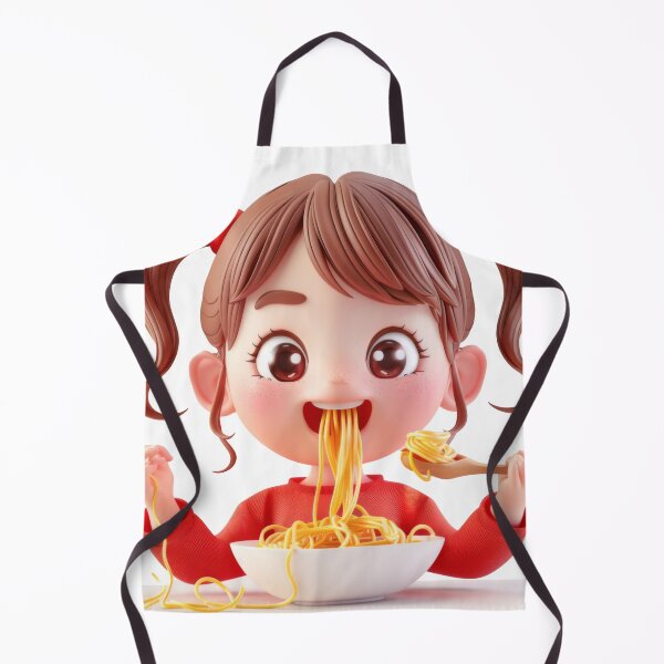 Item preview, Cute girl eating spaghetti designed and sold by WickerStudio.