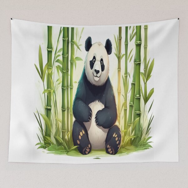 Item preview, Friendly Panda in Bamboo Forest Illustration designed and sold by merve02shop.
