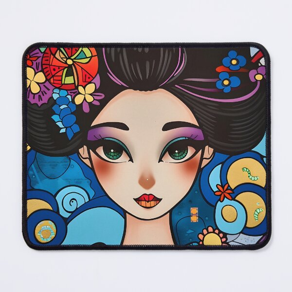 Item preview, Colorful illustration of traditional geisha in kimono designed and sold by Artessie.