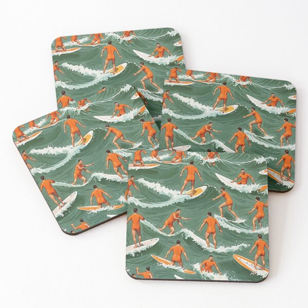 Item preview, The men were orange swimsuits and surfing in the sea designed and sold by siswhichsis.