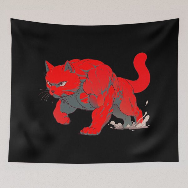 Item preview, Maximum Power Cat, Red Muscle Cat designed and sold by cutenesss.