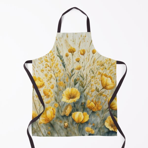 Item preview, Watercolor background with yellow meadow flowers designed and sold by bvdesignart.