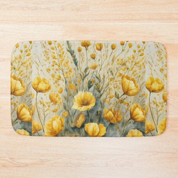 Item preview, Watercolor background with yellow meadow flowers designed and sold by bvdesignart.