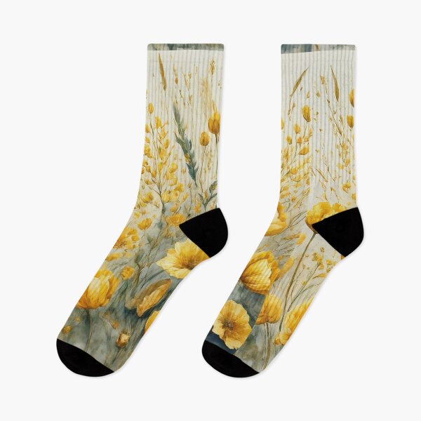 Item preview, Watercolor background with yellow meadow flowers designed and sold by bvdesignart.