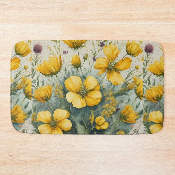 Item preview,  Watercolor background with yellow meadow flowers designed and sold by bvdesignart.