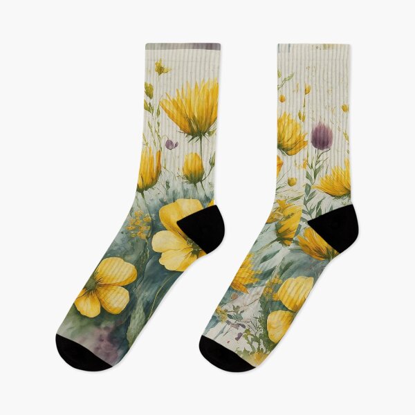 Item preview,  Watercolor background with yellow meadow flowers designed and sold by bvdesignart.