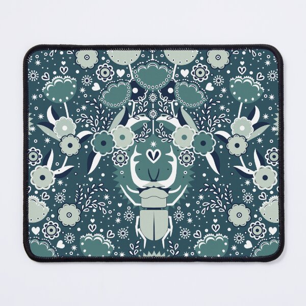 Item preview, Rhinoceros beetle, Dark emerald background  designed and sold by Alex  Blud.