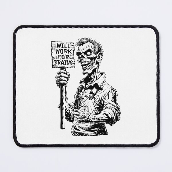 Item preview, Will Work For Brains Funny Zombie Halloween Office Worker designed and sold by GrandeDuc.