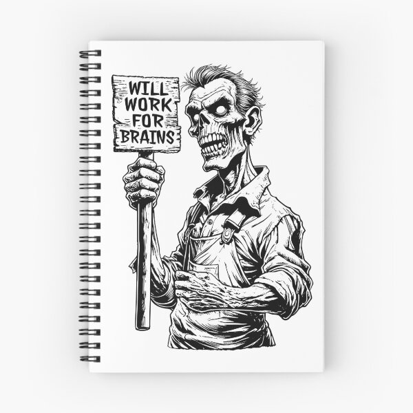 Item preview, Will Work For Brains Funny Zombie Halloween Office Worker designed and sold by GrandeDuc.
