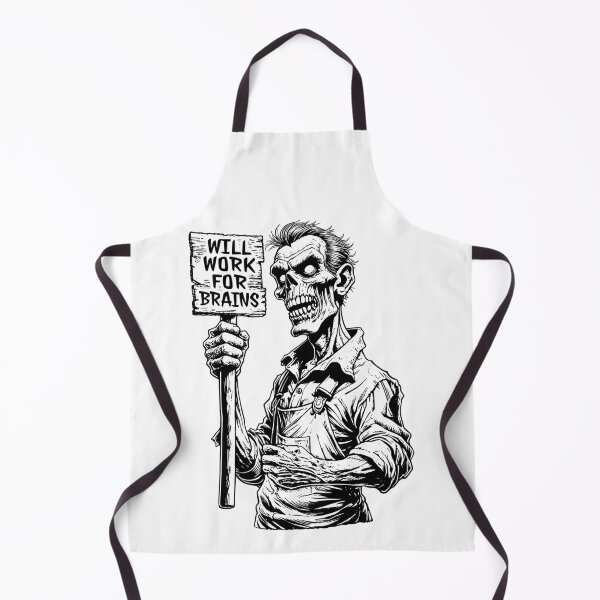 Item preview, Will Work For Brains Funny Zombie Halloween Office Worker designed and sold by GrandeDuc.