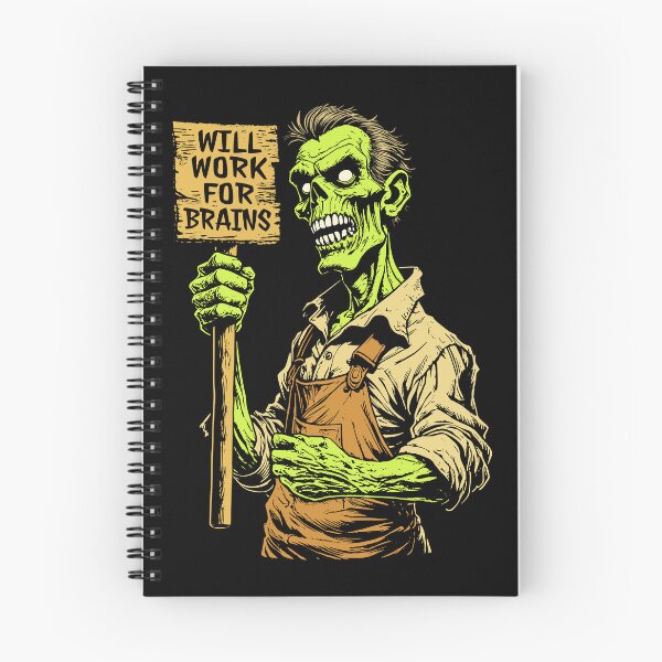 Item preview, Will Work For Brains Funny Zombie Halloween Office Worker designed and sold by GrandeDuc.