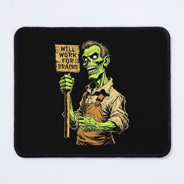 Item preview, Will Work For Brains Funny Zombie Halloween Office Worker designed and sold by GrandeDuc.