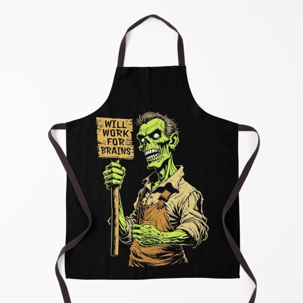 Item preview, Will Work For Brains Funny Zombie Halloween Office Worker designed and sold by GrandeDuc.