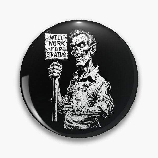 Item preview, Will Work For Brains Funny Zombie Halloween Office Worker designed and sold by GrandeDuc.