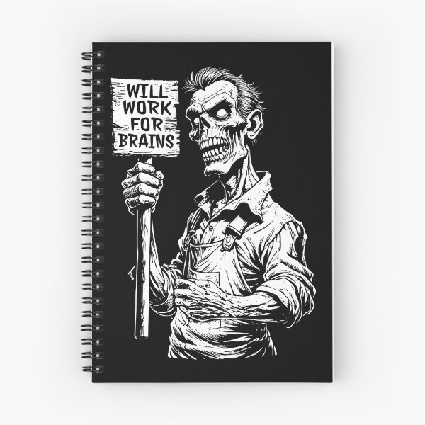 Item preview, Will Work For Brains Funny Zombie Halloween Office Worker designed and sold by GrandeDuc.
