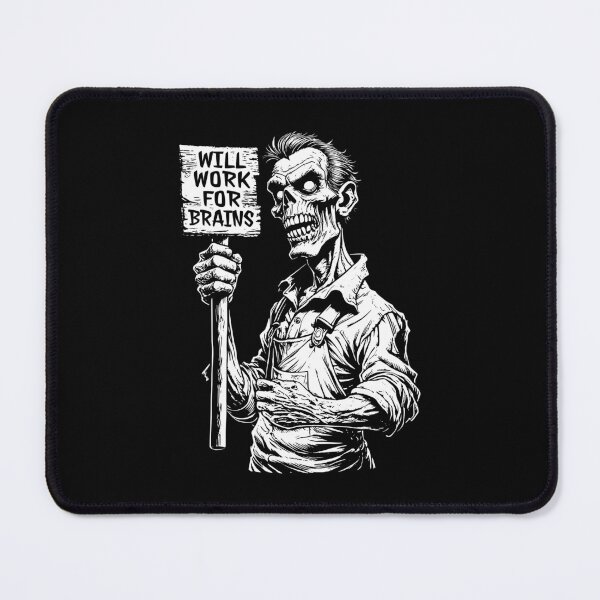 Item preview, Will Work For Brains Funny Zombie Halloween Office Worker designed and sold by GrandeDuc.