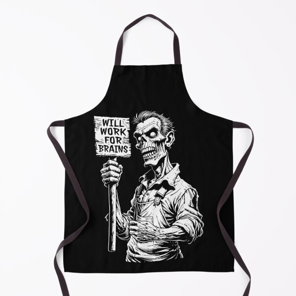 Item preview, Will Work For Brains Funny Zombie Halloween Office Worker designed and sold by GrandeDuc.