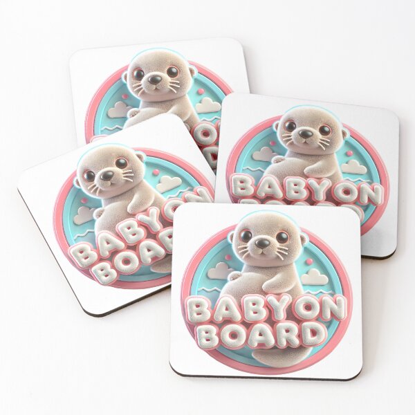 Item preview, Baby on Board Announcement - Adorable Otter Themed Baby Announcement designed and sold by StyLeHi.
