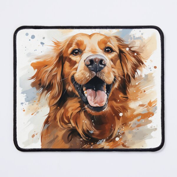 Item preview, dog, golden retriever, happy, cheerful, watercolor, drawing designed and sold by MaraDigitalart.