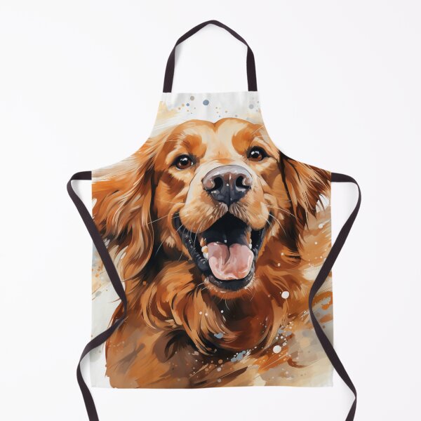 Item preview, dog, golden retriever, happy, cheerful, watercolor, drawing designed and sold by MaraDigitalart.
