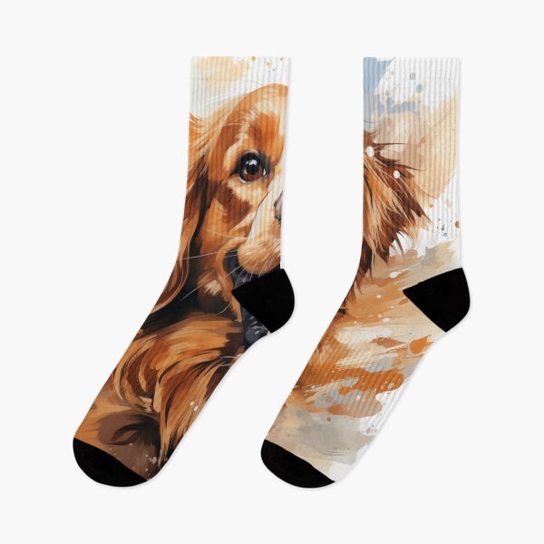 Item preview, dog, golden retriever, happy, cheerful, watercolor, drawing designed and sold by MaraDigitalart.
