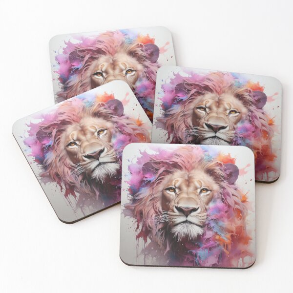 Item preview, lion, wild, feline, splash, watercolor designed and sold by MaraDigitalart.