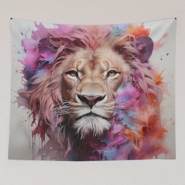 Item preview, lion, wild, feline, splash, watercolor designed and sold by MaraDigitalart.